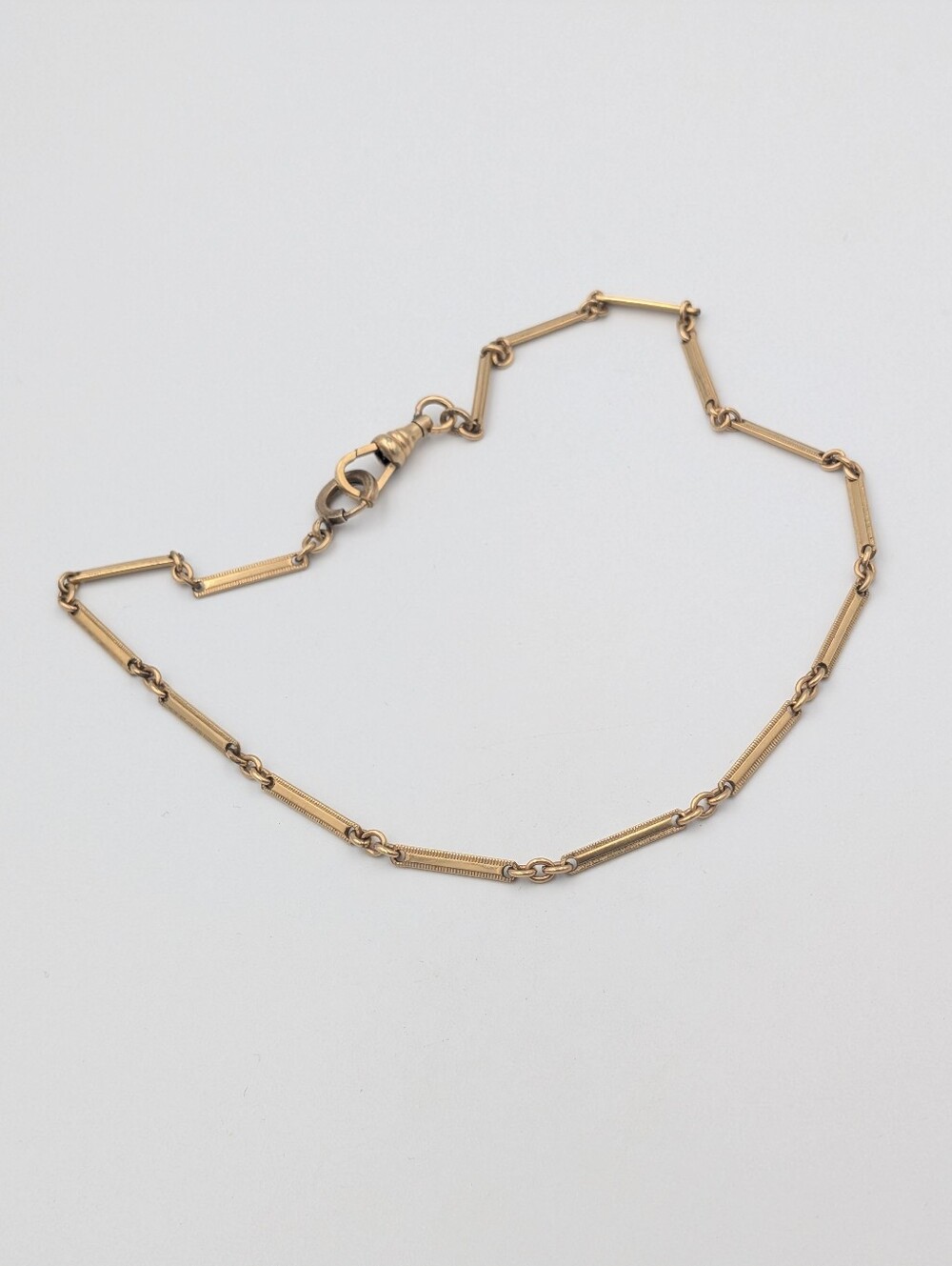Antique Victorian 1/20 12k gold filled fancy link watch chain 13.5"